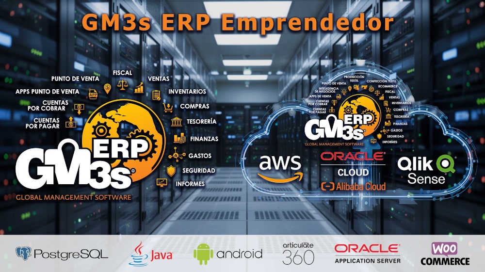 Tecnología que impulsa GM3s ERP Emprendedor